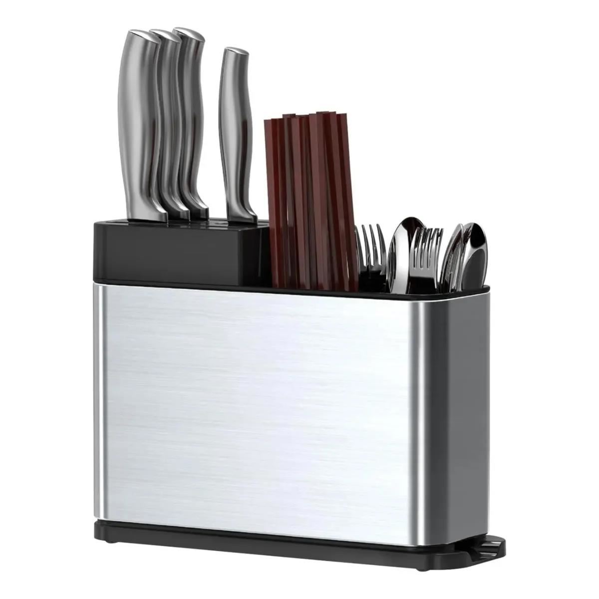 Organizador Escurridor De Cubiertos Acero Inoxidable Multifuncional 2 En 1